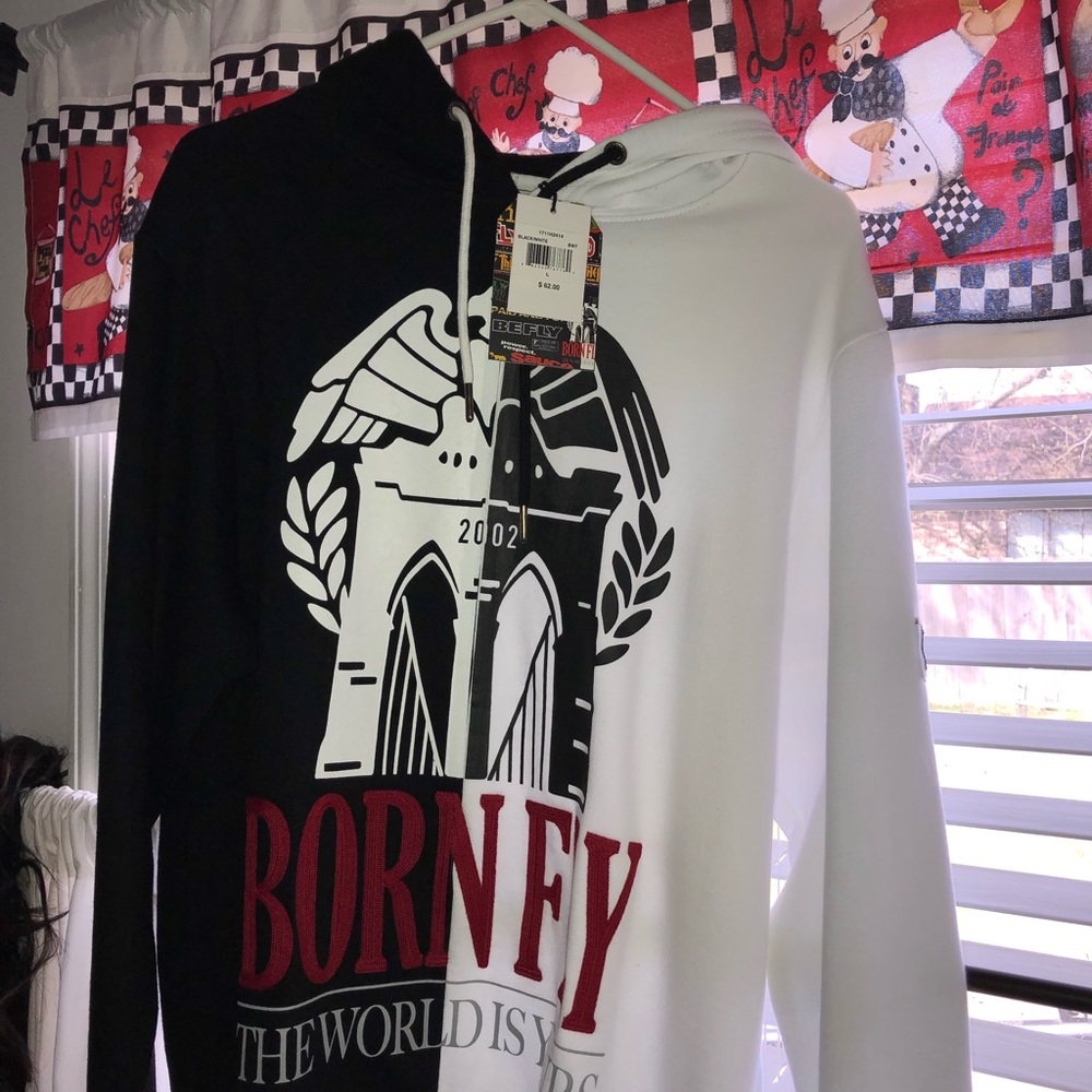 Men’s Born Fly Black and White Hoodie